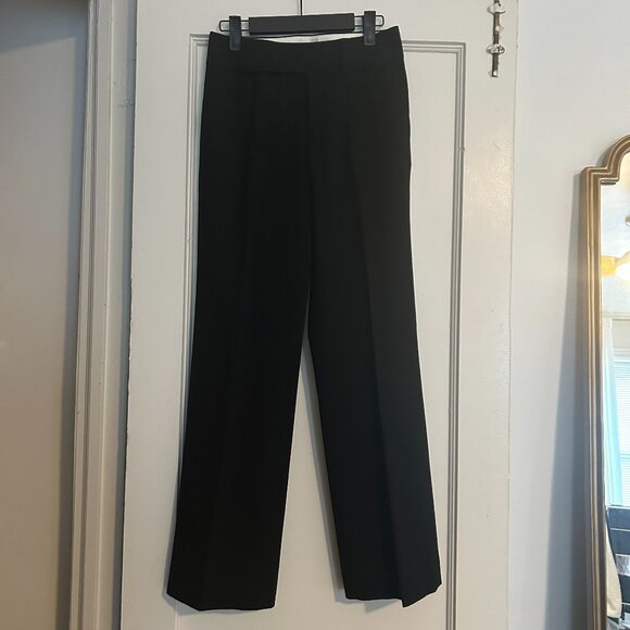 Banana Republic Black Wool Straight-Leg Suit Pants (Size 0) - perfect condition - Picture 2 of 12